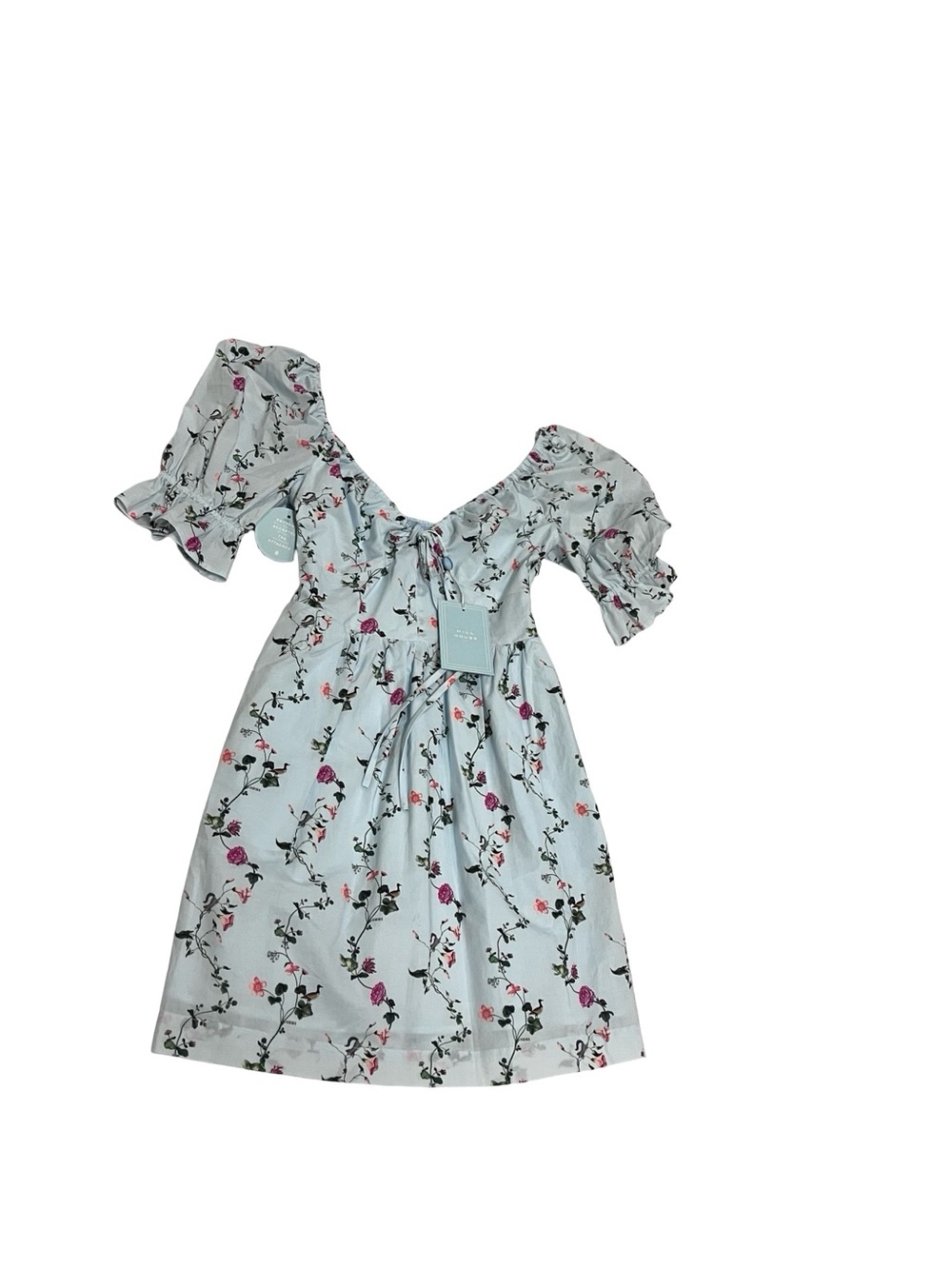NWT Hill House Mini Ophelia Dress Pond Floral Print Sz XS Whimsi Corset Milkmaid